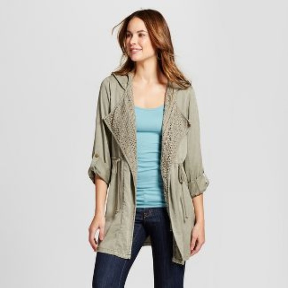 Knox Rose Jackets & Blazers - Knox Rose Embroidered Olive Green Jacket XL